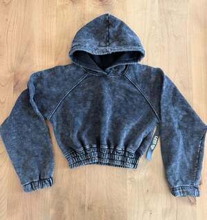Love 83 Women's Acid Wash Cropped Elastic Waistband Hoodie Size S